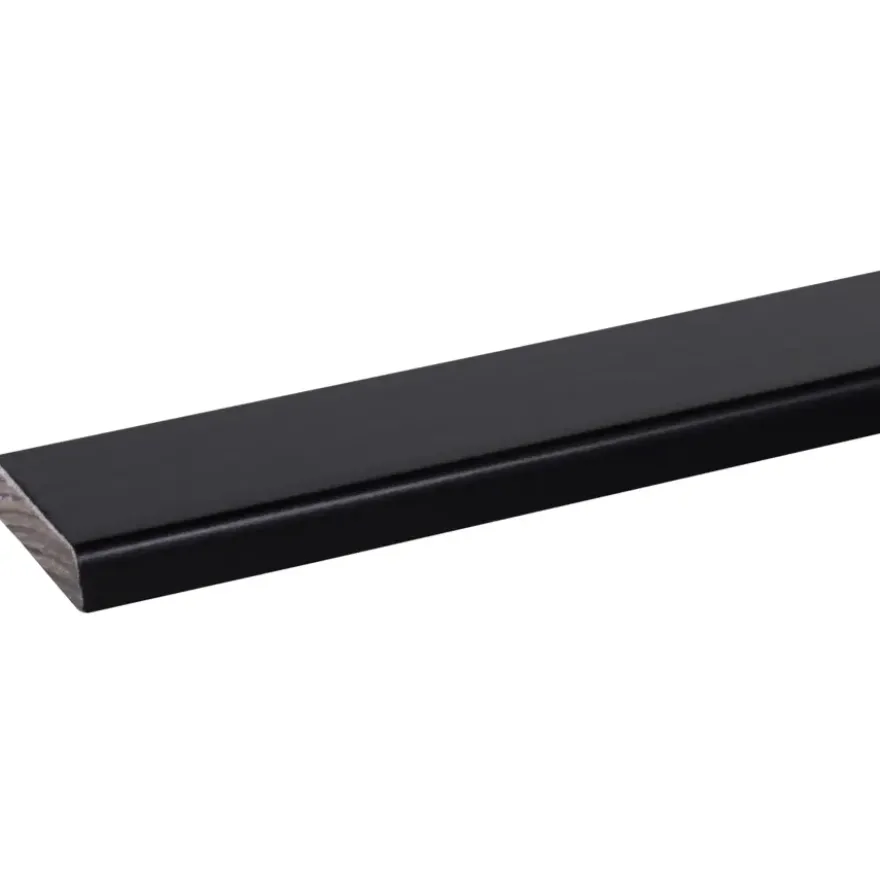 Koplat recht grenen zwart gelakt 12x45mm 270cm