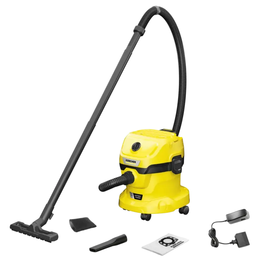 Kärcher 18V alleszuiger WD02 12L (incl. accu 2.0Ah + lader)