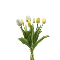 Kunsttulp bundel 40 cm wit/geel 7 stuks