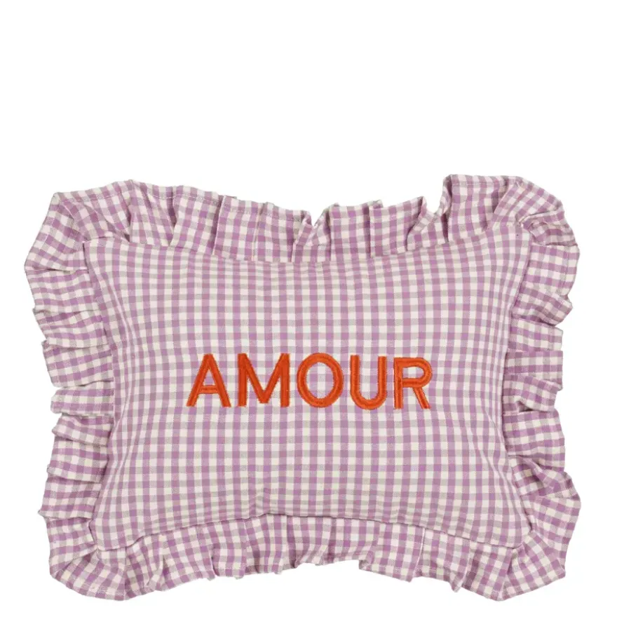 Kussen Amour paars - l35xb25xh10cm