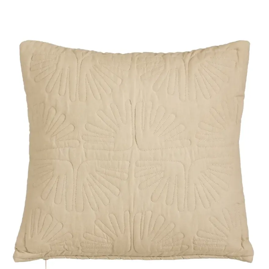 Kussen bloem beige - l45xb45xh10cm