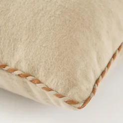 Kussen braided beige - l55xb35xh10cm
