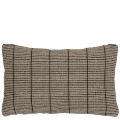 Kussen geribbeld taupe 55 x 35 cm