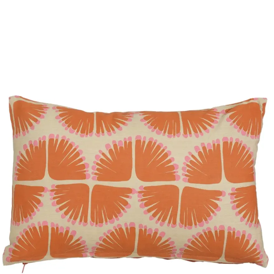 Kussen graphic oranje - l55xb35xh10cm
