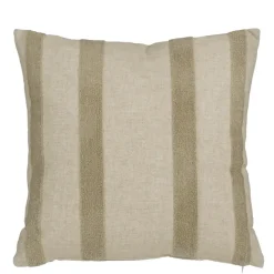 Kussen print streep taupe 45 x 45 cm
