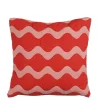 Kussen rood scallopes - l45xb45xh10cm