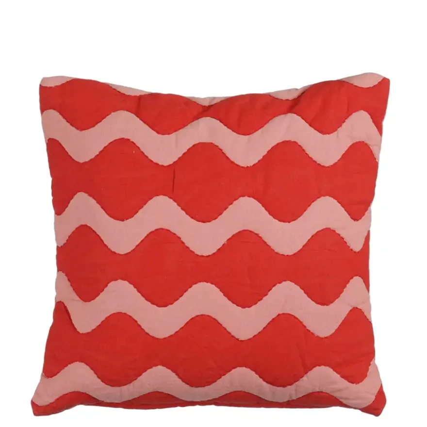 Kussen rood scallopes - l45xb45xh10cm