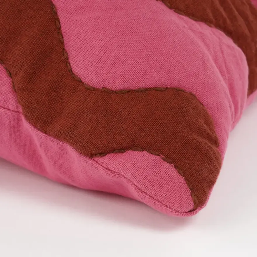 Kussen roze waves - l45xb45xh10cm