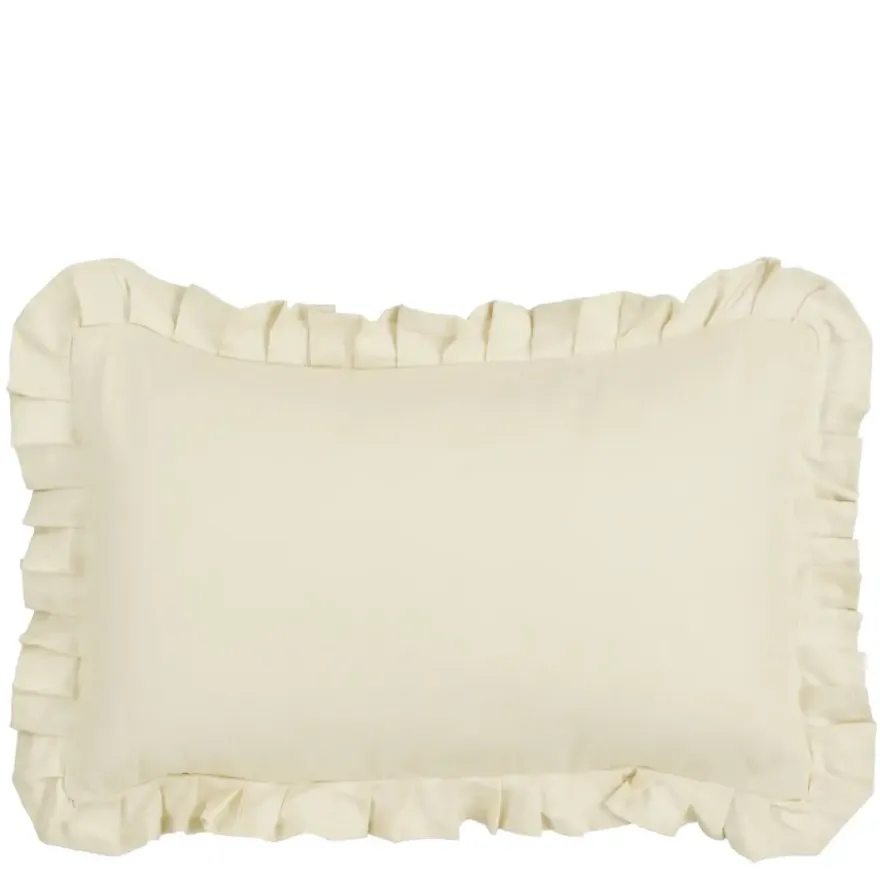 Kussen ruffled beige - l55xb35xh10cm