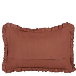 Kussen ruffled bruin - l55xb35xh10cm