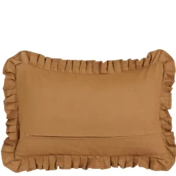 Kussen ruffled l.bruin - l55xb35xh10cm