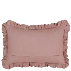 Kussen ruffled oud roze - l55xb35xh10cm