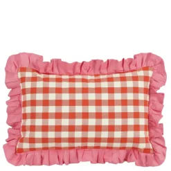 Kussen ruit rood - l55xb35xh10cm