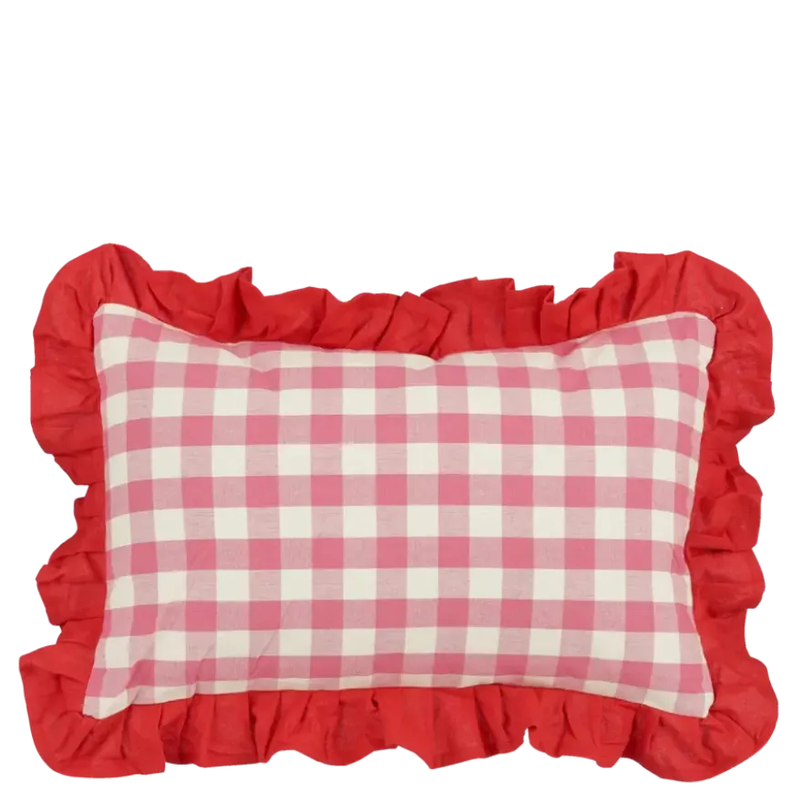 Kussen ruit roze - l55xb35xh10cm