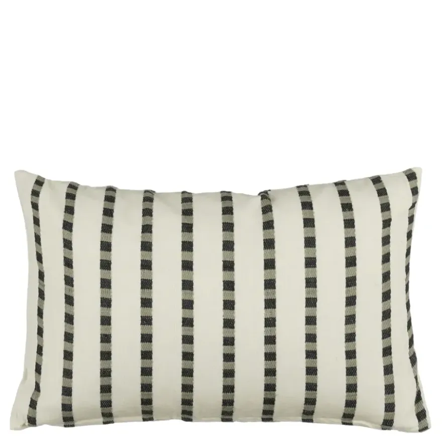 Kussen streep antraciet - l55xb35xh10cm