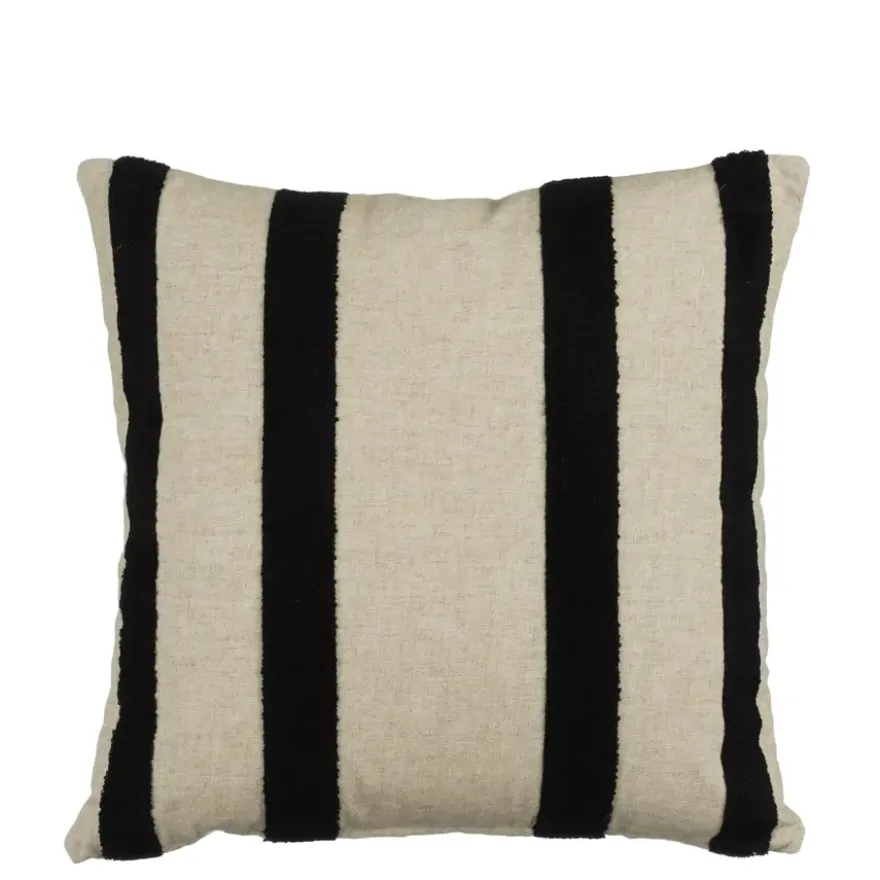 Kussen streep antraciet - l45xb45xh10cm
