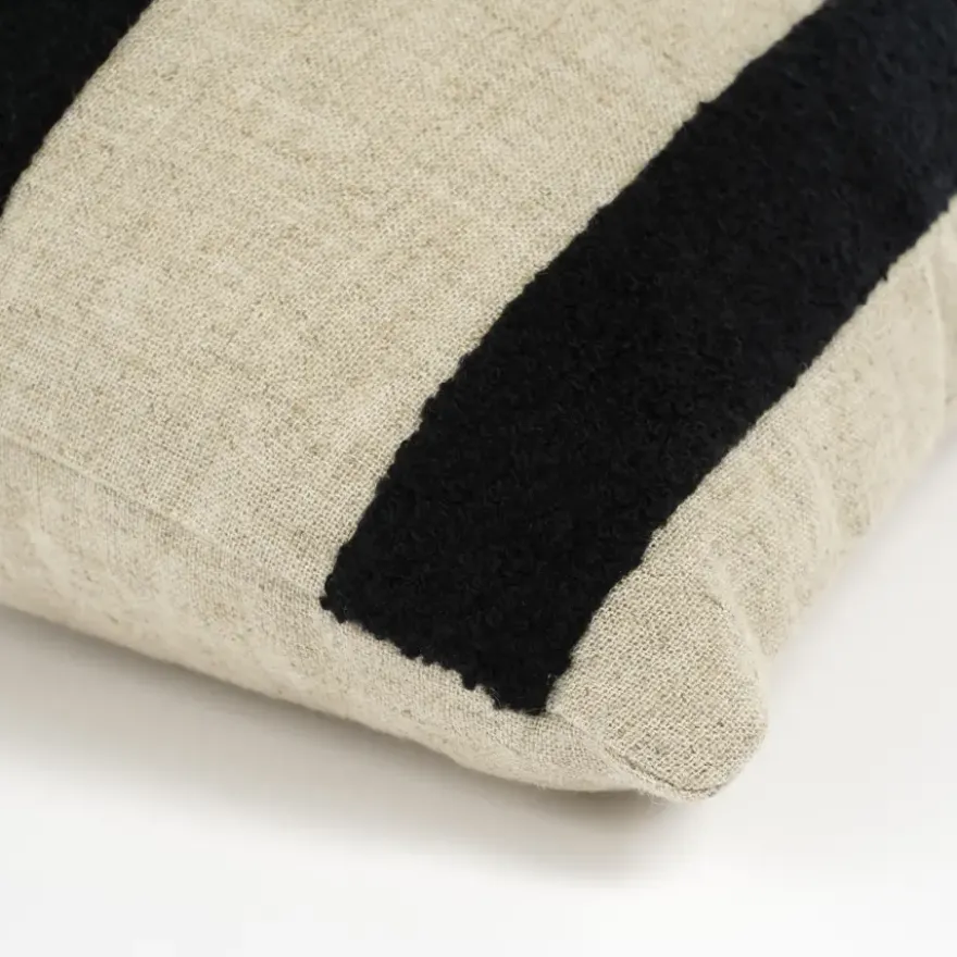 Kussen streep antraciet - l45xb45xh10cm