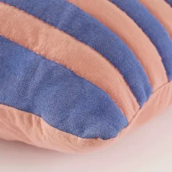 Kussen streep blauw - l55xb35xh10cm