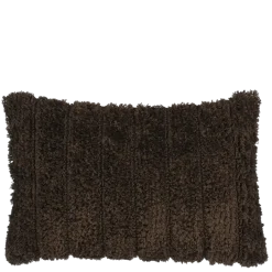 Kussen streep donker bruin 55 x 35 cm