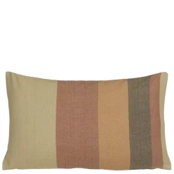Kussen streep motief aardetinten 55 x 35 cm