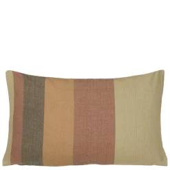 Kussen streep motief aardetinten 55 x 35 cm