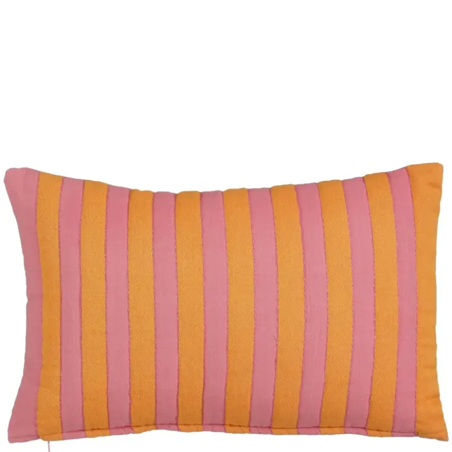 Kussen streep roze - l55xb35xh10cm
