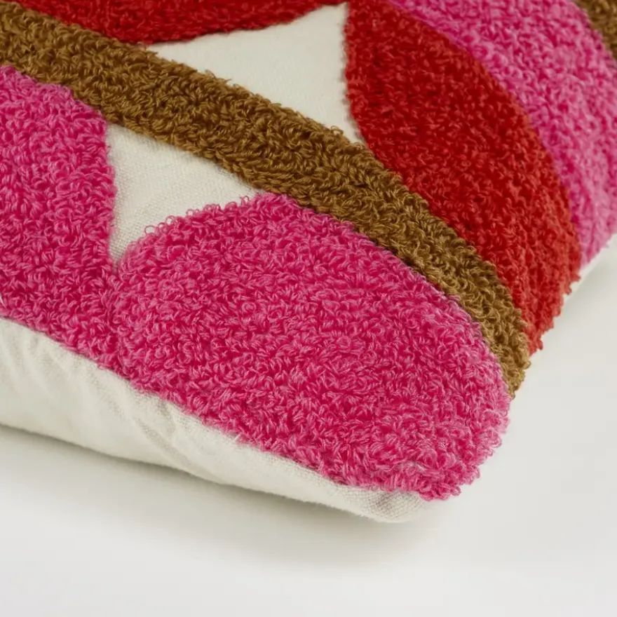 Kussen tufted roze - l55xb35xh10cm