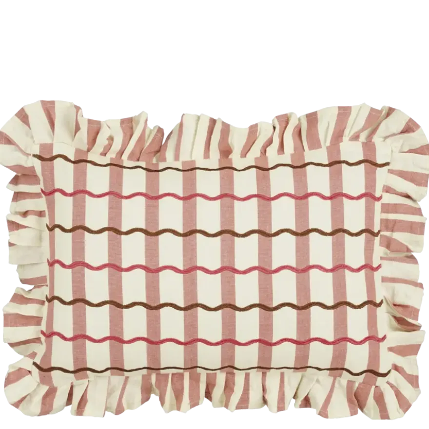 Kussen wave oud roze - l55xb35xh10cm
