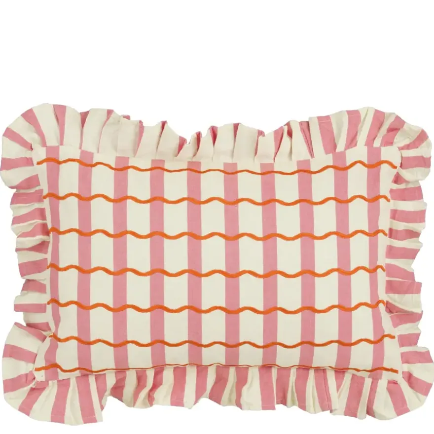 Kussen wave roze - l55xb35xh10cm