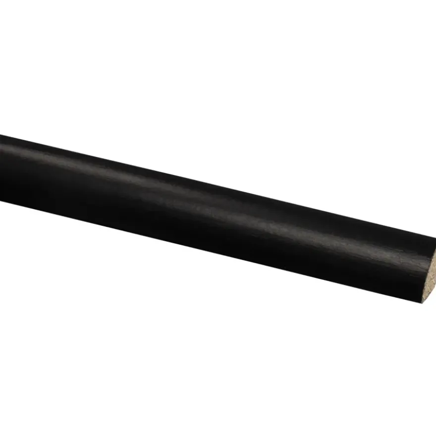 Kwartrond grenen gelakt zwart 16x16mm 270cm