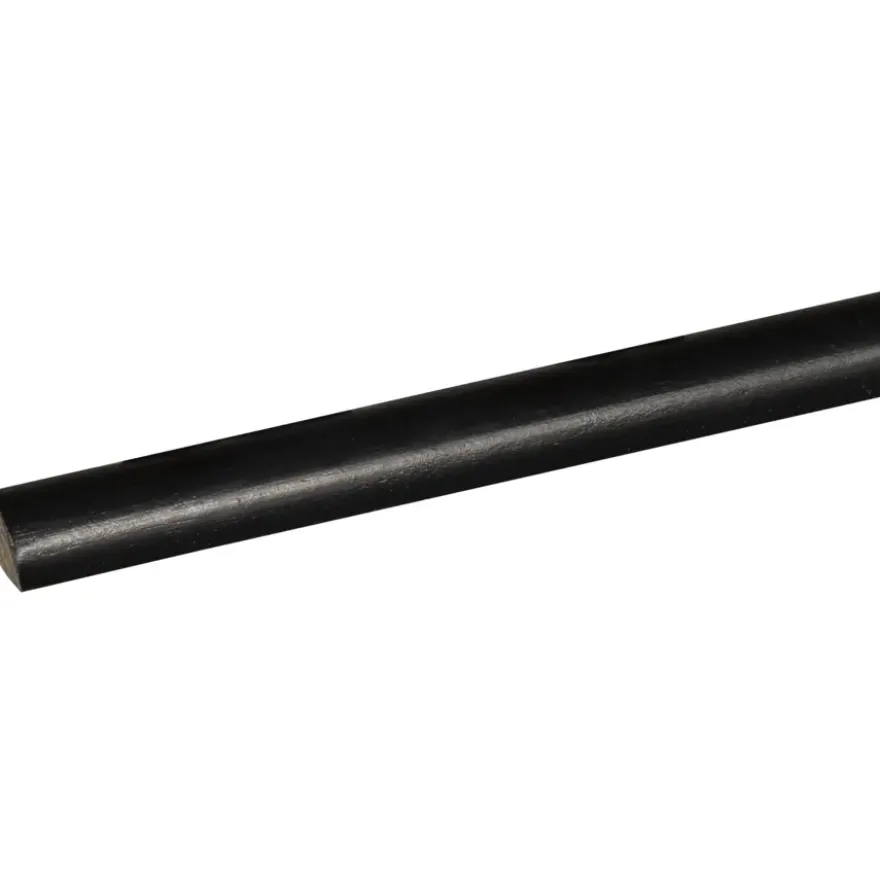 Lat kwartrond grenen zwart gelakt 7x7mm 270cm