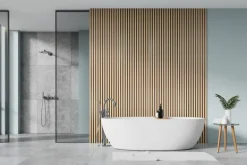 Lattenwand badkamer 260x52 cm licht eiken, dikte 15 mm