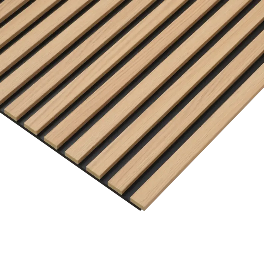 Lattenwand badkamer 260x52 cm licht eiken, dikte 15 mm