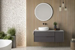 Lattenwand badkamer 260x52 cm licht eiken, dikte 15 mm
