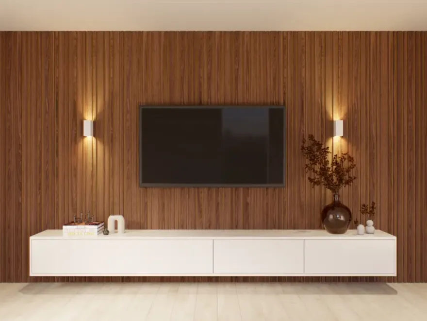Lattenwand Decowall Acoustic Blend ton sur ton walnoot 260x30cm, 2 stuks (1.56m²)
