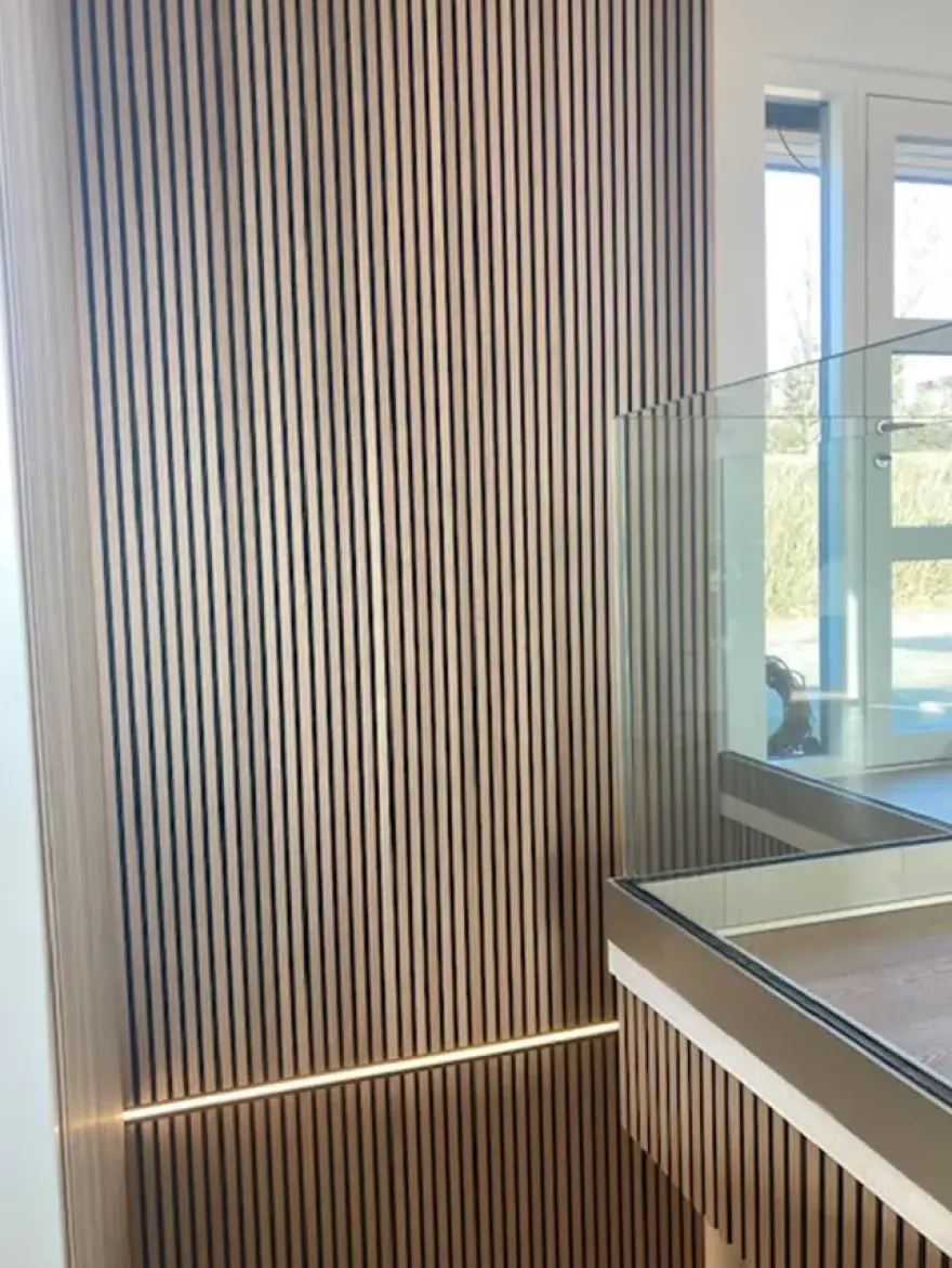 Lattenwand licht eiken 260 x 52,6 cm dikte 22 mm