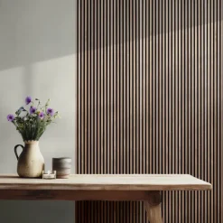 Lattenwand Melbourne 260x52cm walnoot, dikte 9,7 mm 2 stuks per pak