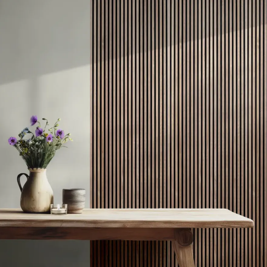 Lattenwand Melbourne 260x52cm walnoot, dikte 9,7 mm 2 stuks per pak