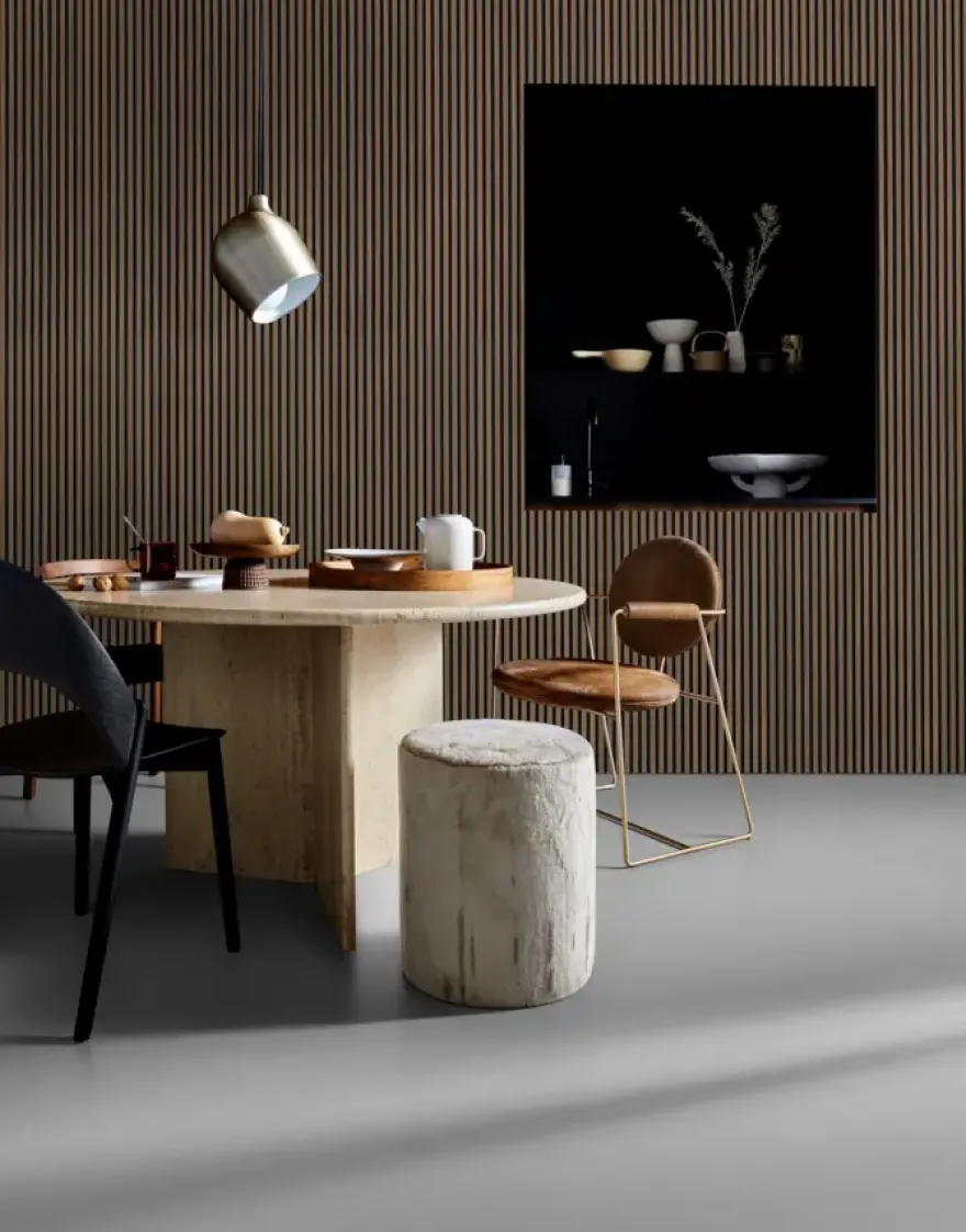 Lattenwand Melbourne 260 x 52 cm walnoot dikte 9,7 mm los