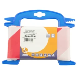 Ledent afzetlint rood/wit 8 cm / 50 meter