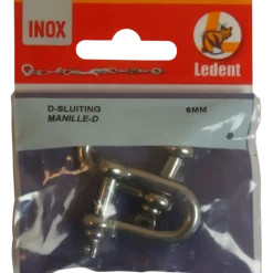 Ledent D-sluiting rvs (2 stuks)