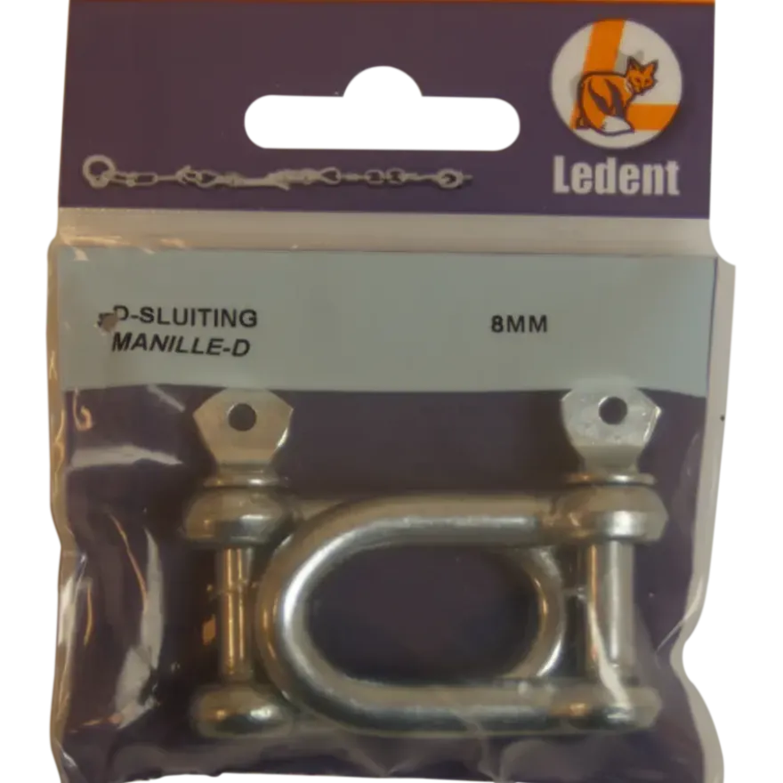 Ledent D-sluiting verzinkt 8 mm