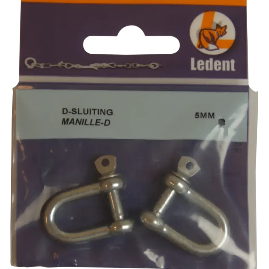 Ledent D-sluiting verzinkt 5 mm (2 stuks)