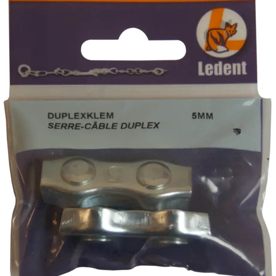 Ledent kabelklem duplex tot Ø 5 mm verzinkt (2 stuks)