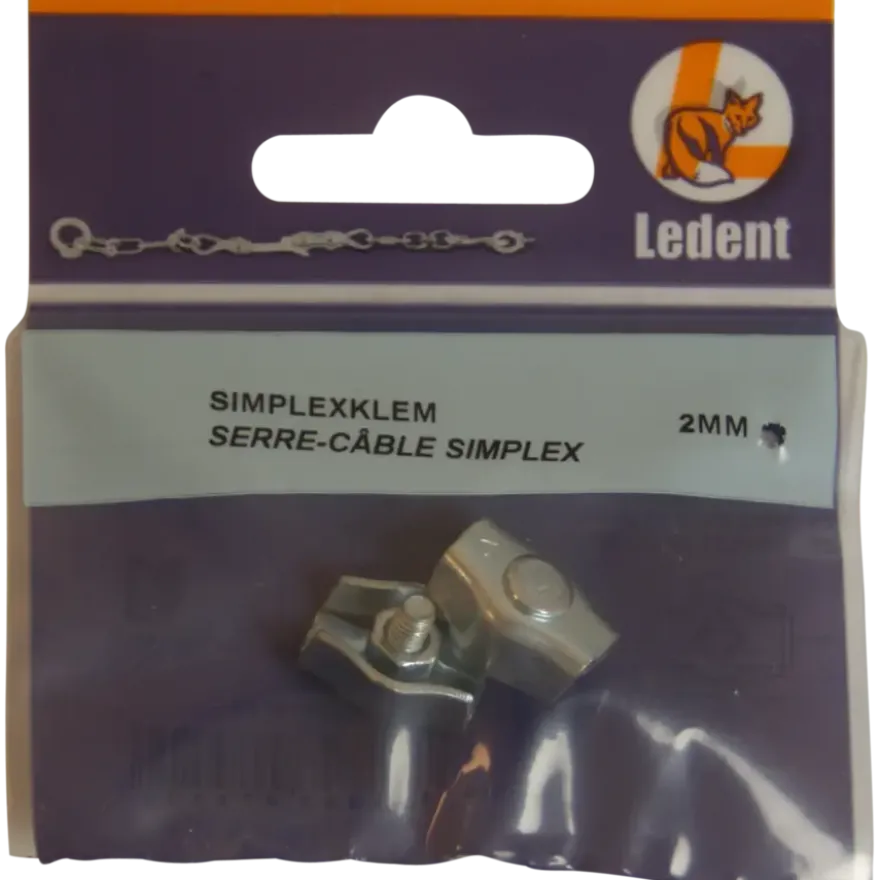 Ledent kabelklem simplex tot Ø 2 mm verzinkt (2 stuks)