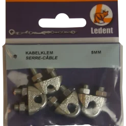 Ledent kabelklem tot Ø 5 mm verzinkt (2 stuks)