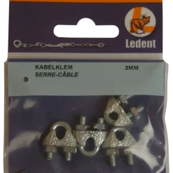 Ledent kabelklem tot Ø3 mm verzinkt (4 stuks)