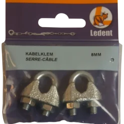 Ledent kabelklem tot Ø 8 mm verzinkt (2 stuks)