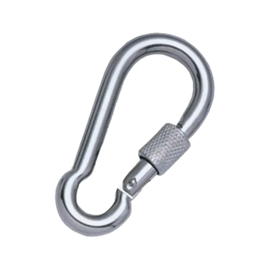 Ledent karabijnhaak met moer verzinkt 80 mm