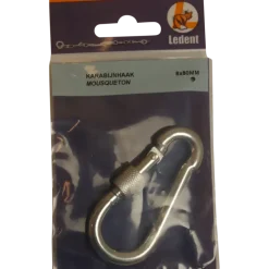 Ledent karabijnhaak met moer verzinkt 80 mm